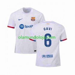 Camisola FC Barcelona GAVI 6 Homem Equipamento Segundo 2023-2024 Manga Curta